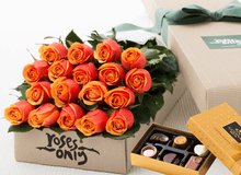 18 Cherry Brandy Roses Gift Box & Chocolates