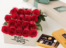 18 Red Roses Gift Box & Chocolates