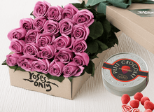 24 Mauve Roses Gift Box & Chocolates