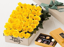 36 Yellow Roses Gift Box & Chocolates