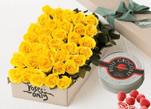 36 Yellow Roses Gift Box & Chocolates