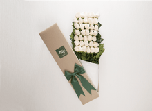 36 White Cream Roses Gift Box & Chocolates