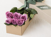 6 Mauve Roses Gift Box