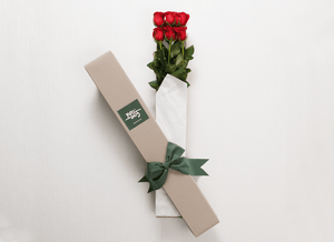 6 Red Roses Gift Box & Teddy Bear